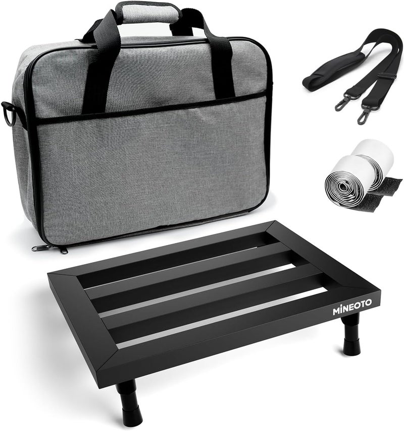MIOTO 16”x12”Aluminum Alloy Guitar Pedal Board 1.6lb Super Light Medium Effect Pedalboard with Carry Bag - Image 1